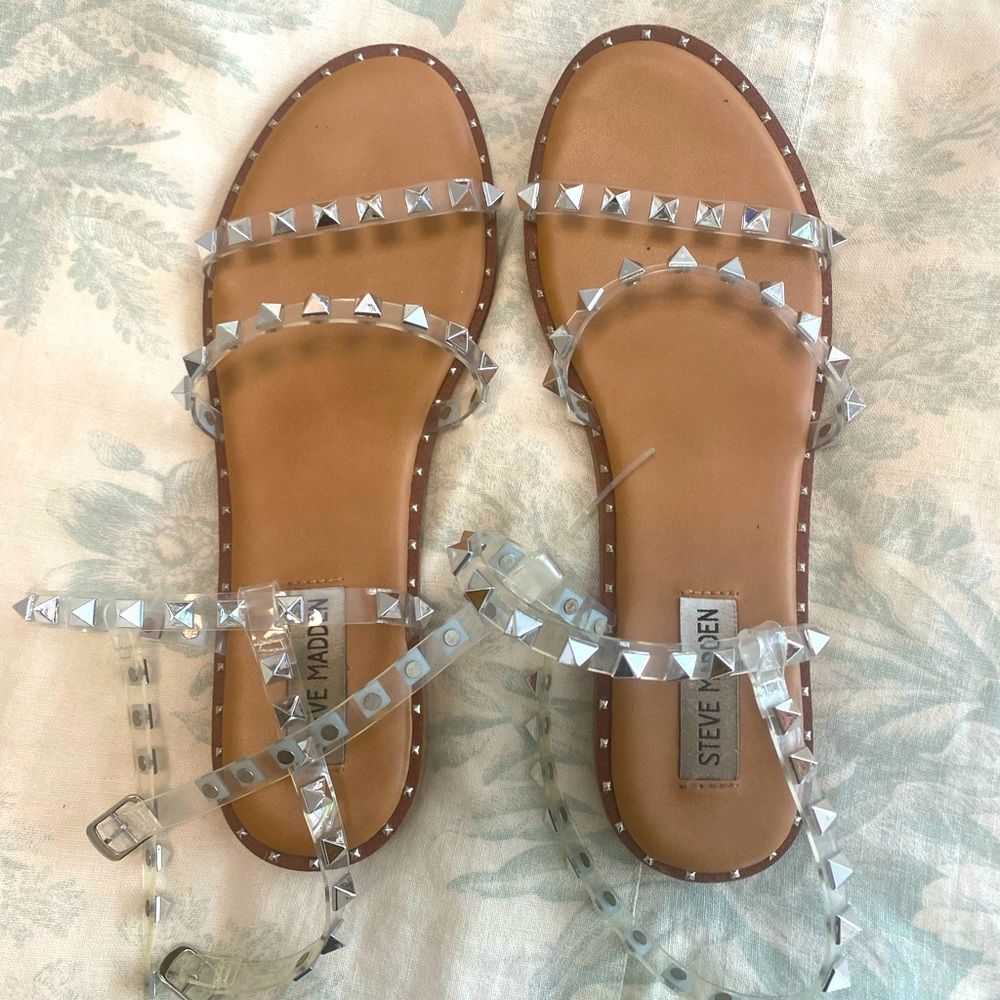 Steve Madden travel clear studded sandal